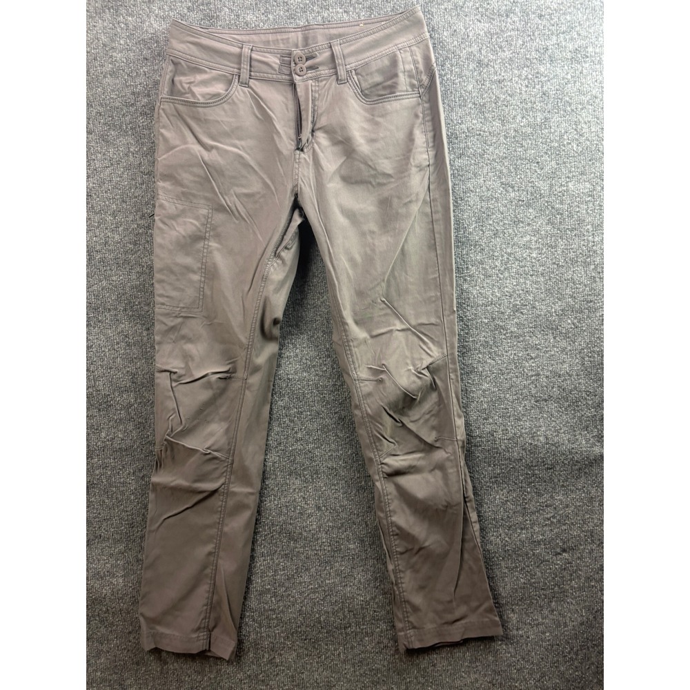 prAna Hiking Pants Womens 4 Gray Articulated Knee Outdoor Cargo Trousers